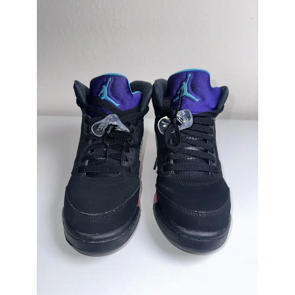 Jordan Air Jordan 5Y Mid Top Basketball Sneakers Black Purple Red